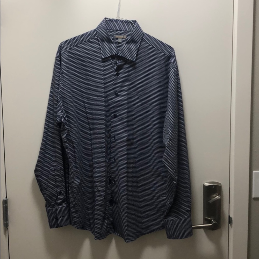 Peter Millar Long Sleeve Dress Shirt in Navy